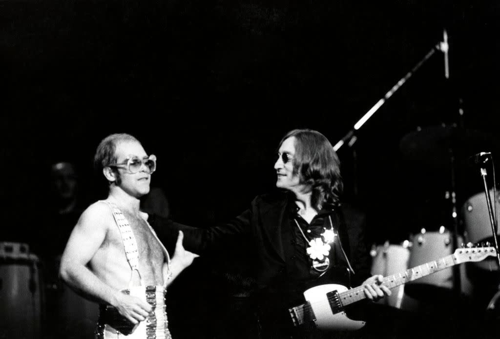 John Lennon Onstage With Elton John