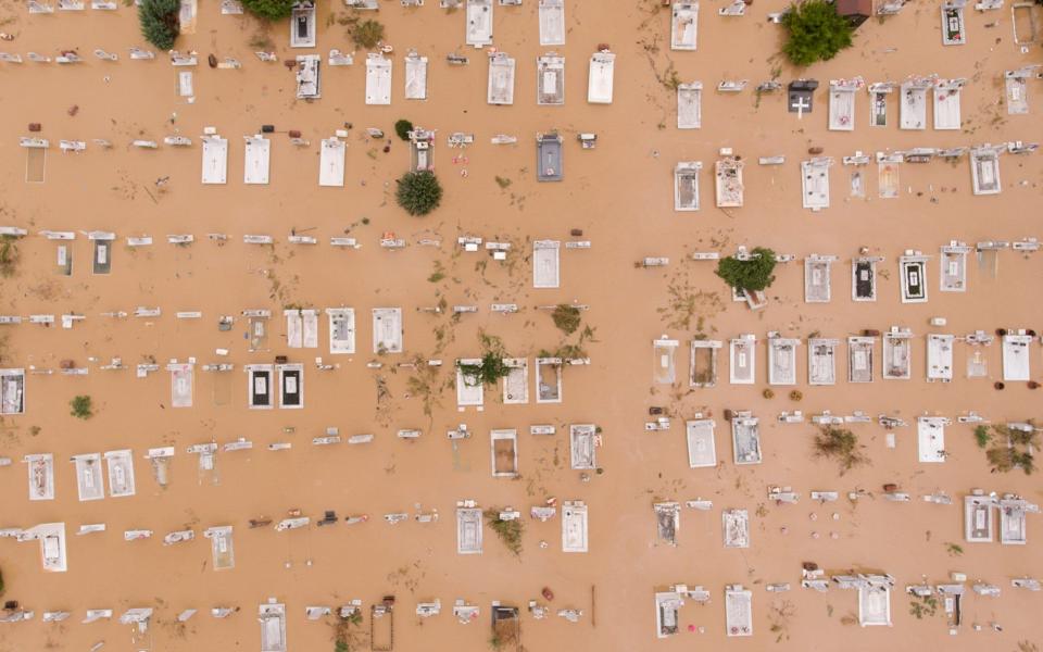 View of a flooded cemetery following a storm in the village of Artesiano, in central Greece - REUTERS