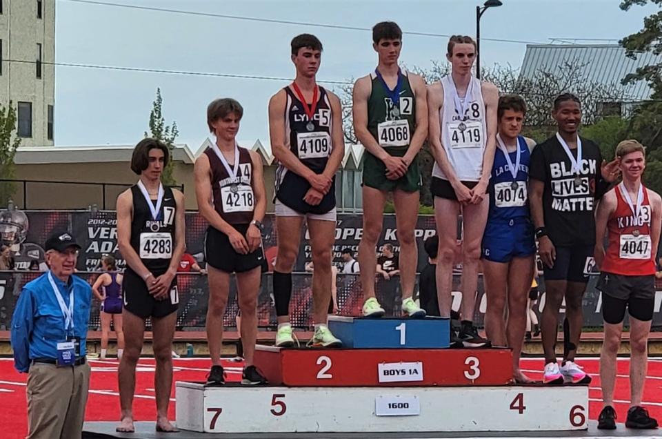 Klahowya's Kelton Gagnon won the Class 1A boys 1,600-meter race Thursday at Eastern Washington University in Cheney.