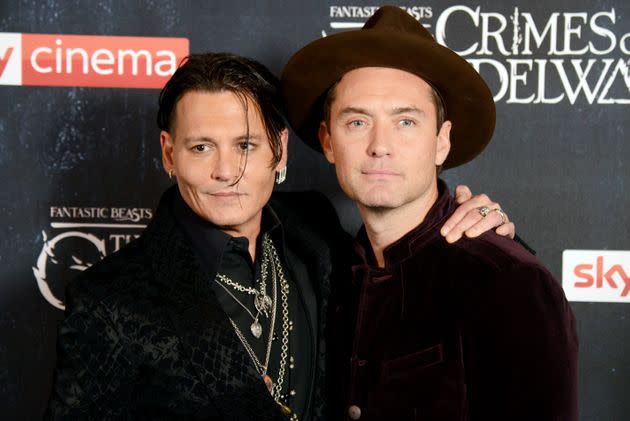 Johnny Depp and Jude Law attend the U.K. premiere of