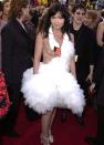 <p> Perhaps one of the most iconic red carpet looks of all time, Bjork truly made history when she wore the unique dress for the 2001 Oscars. The dress was designed by Macedonian designer Marjan Pejoski and has since become a memorable cult classic. </p>