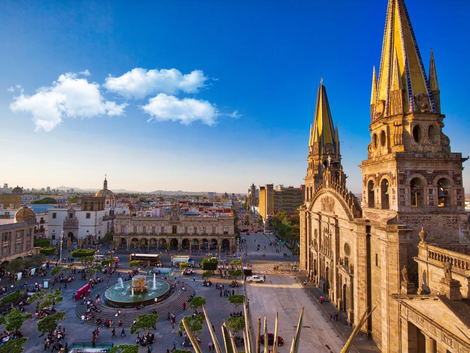 Central Landmark Cathedral located on the central plaza of Guadalajara, Jalisco, Mexico.