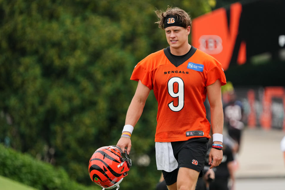 Joe Burrow during training camp. (Dylan Buell/Getty Images)