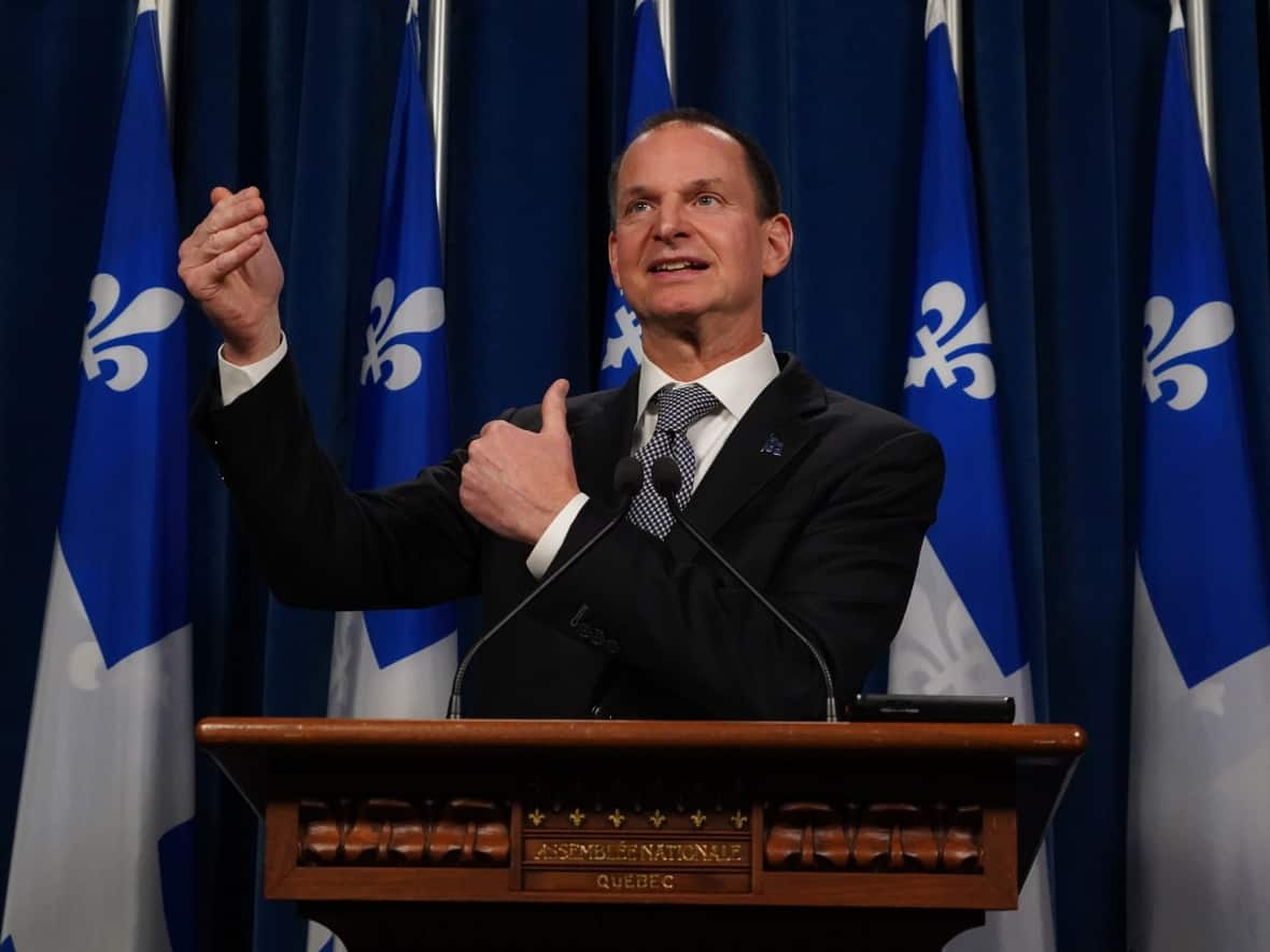 Quebec Finance Minister Eric Girard is set to present the province's 2023-24 budget on Tuesday. He says the budget will show that the government is following through on its commitments.                    (Sylvain Roy-Roussel/Radio-Canada - image credit)