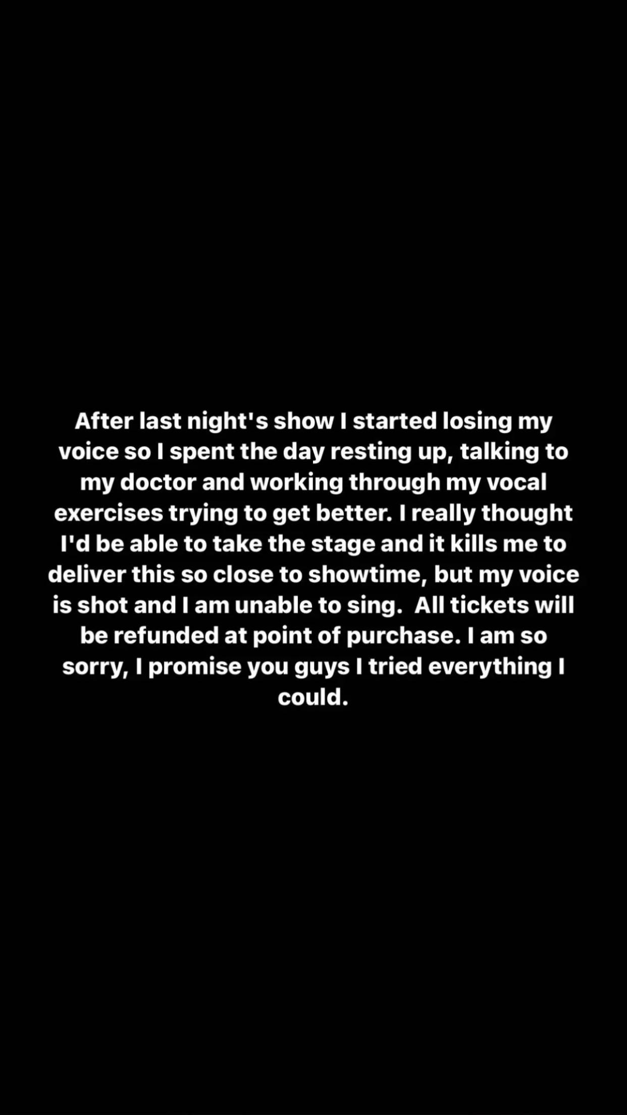 Morgan Wallen statement on concert cancellation