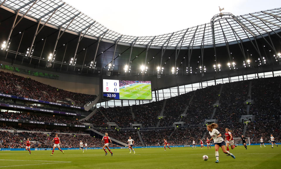 A new WSL attendance record of 38,262 was set when Tottenham hosted Arsenal in November // Action Images via Reuters/Matthew Childs