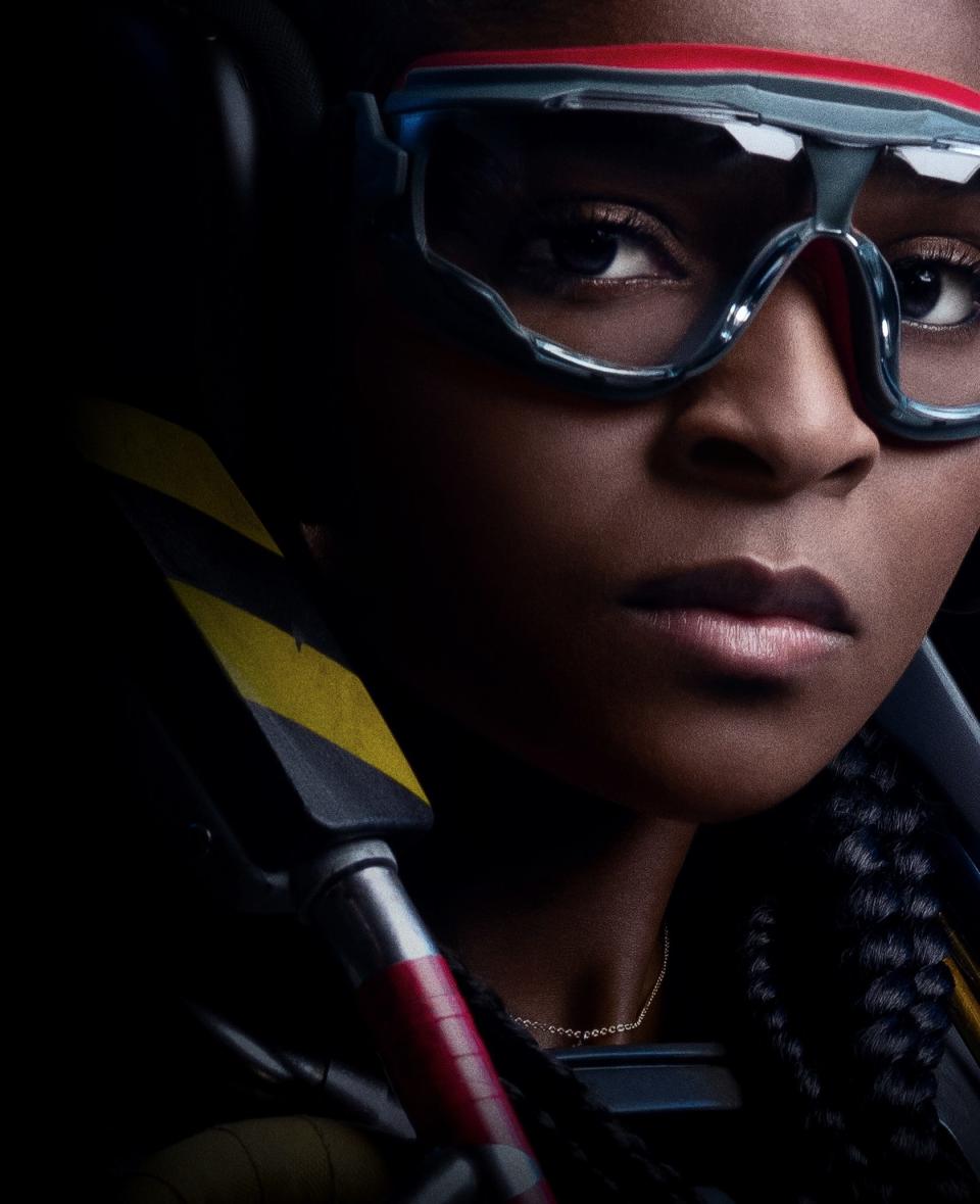 Like Tony Stark, Riri Williams (Dominique Thorne) is a genius inventor who's crafted her own high-tech flying suit of armor.