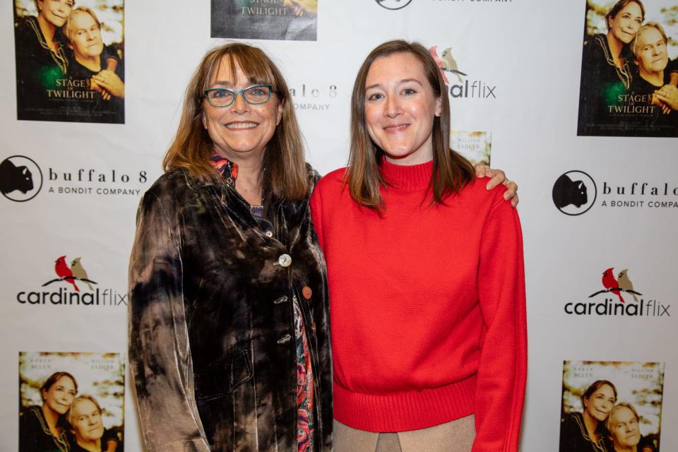 Sarah T. Schwab, right, will be in attendance at a special screening of her film, "A Stage of Twilight," at Gardner Cinemas on Sunday, April 14. Schwab is pictured here with the star of her film, Karen Allen, who played Marion Ravenwood in the "Indiana Jones" movies.