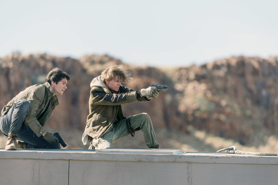 Dylan O’Brien and Thomas Brodie-Sangster in <em>Maze Runner: The Death Cure</em> (Photo: Joe Alblas/20th Century Fox Film Corp/Courtesy of Everett Collection)