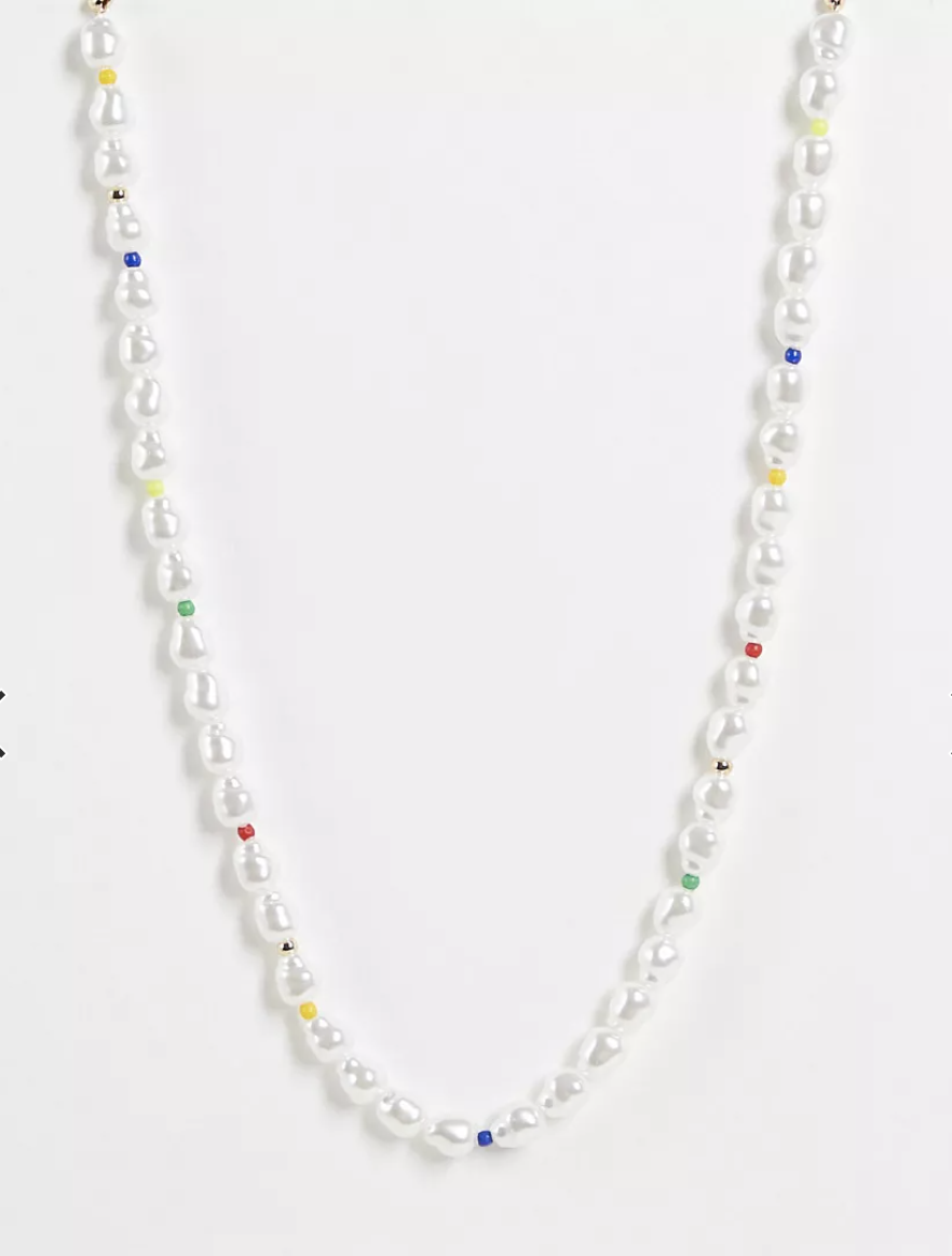 Asos Pearl Necklace for men