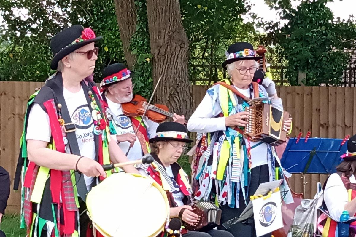 Morris dancers and musicians from SO XSighted <i>(Image: Elgar Care Home)</i>