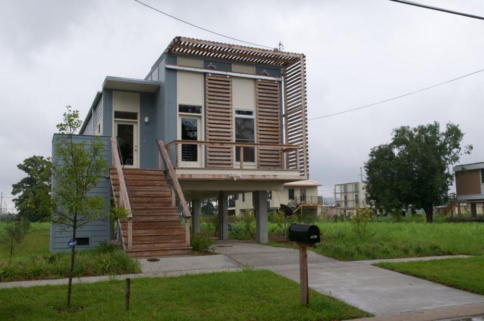 Homes built by Brad Pitt's Make It Right Foundation in New Orleans