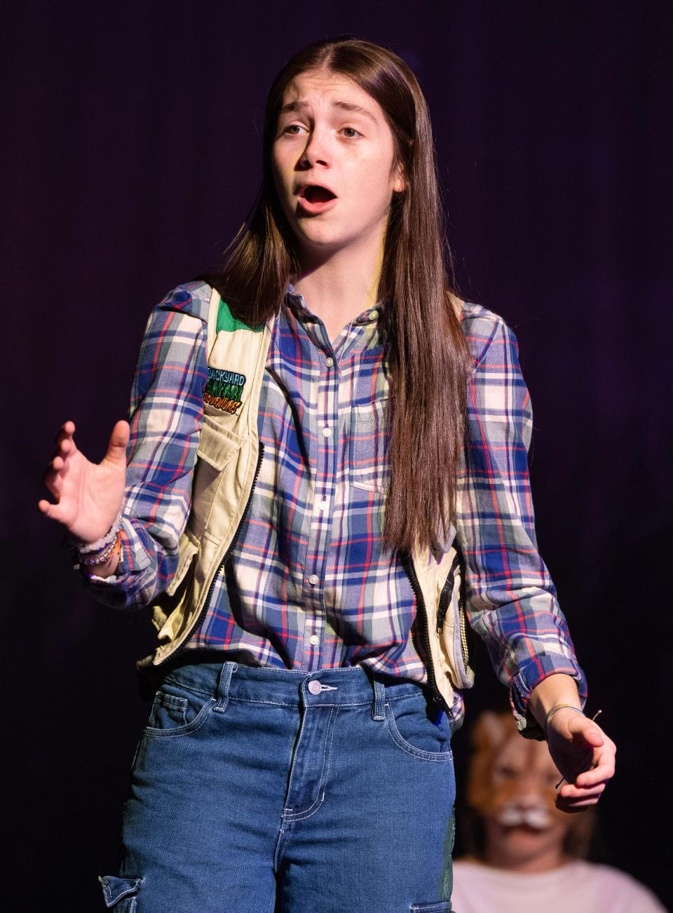 Molly Maltempi portrays Cady and sings a song during a recent rehearsal of "Mean Girls," a musical based on the popular 2004 teen movie.  The North Canton Playhouse is presenting the production starting this weekend.