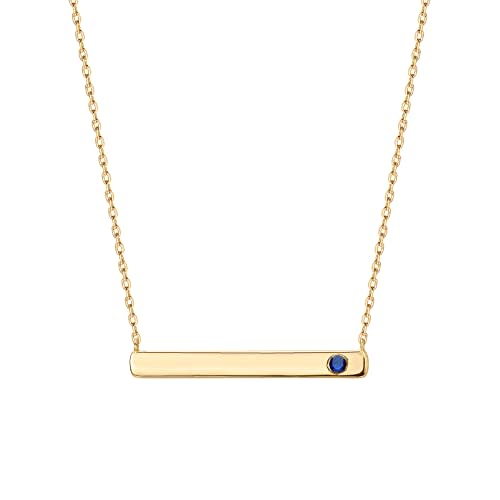 14K Gold Plated Crystal Birthstone Bar Necklace on Amazon