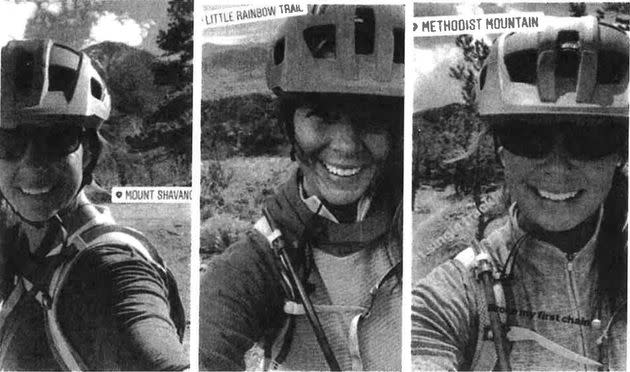 Selfies of Suzanne Morphew during her bike rides.