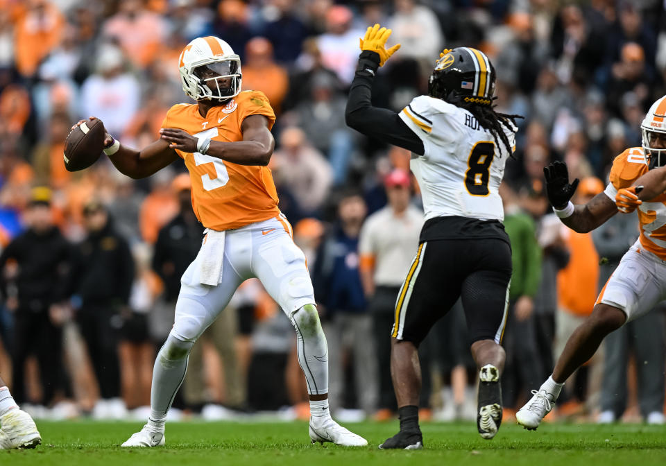 Hendon Hooker threw for 27 touchdowns before suffering a season-ending knee injury in 2022. (Photo by Bryan Lynn/Icon Sportswire via Getty Images)