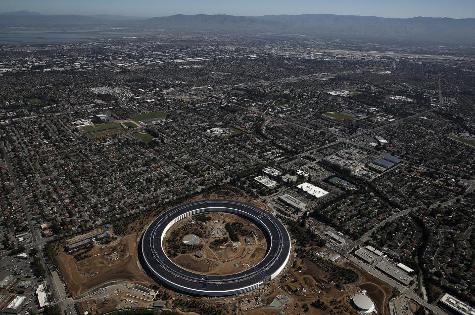 Apple's headquarters in Cupertino, California, which is around 80 miles from the Carmel Highlands.