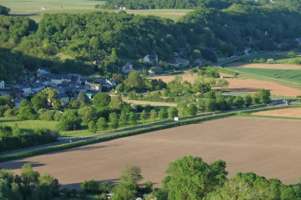 aerial view of the countryside in the Loire Valley, France