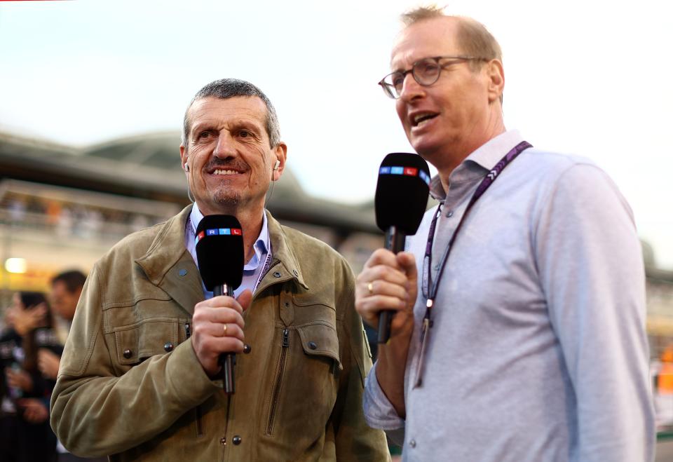 Guenther Steiner talks to the media on the grid prior to the F1 Grand Prix of Bahrain at Bahrain International Circuit on March 2, 2024.
