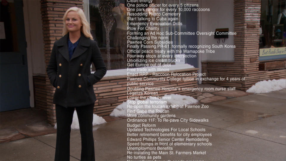 Leslie Knope (Amy Poehler) makes pro ad in Parks and Recreation