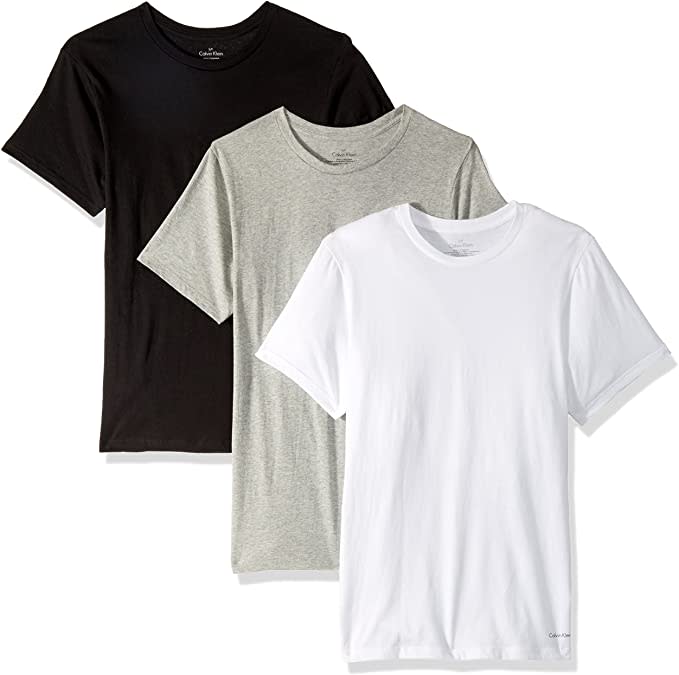 Calvin Klein Mens 3-Pack Cotton Classic Short Sleeve Undershirt. Image via Amazon.