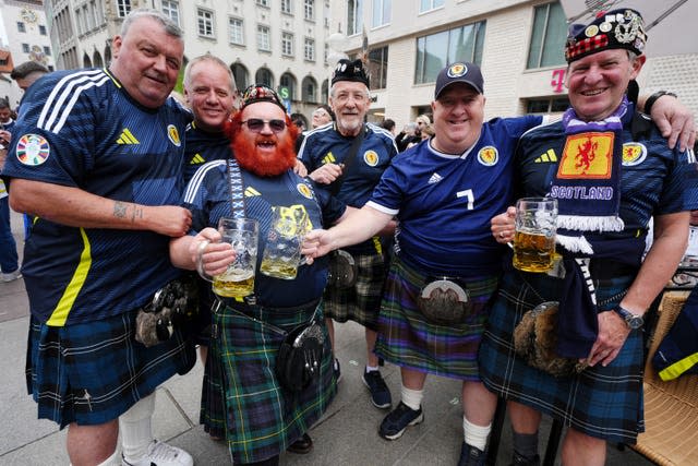 Scotland fans were in a party mood in Marienplatz