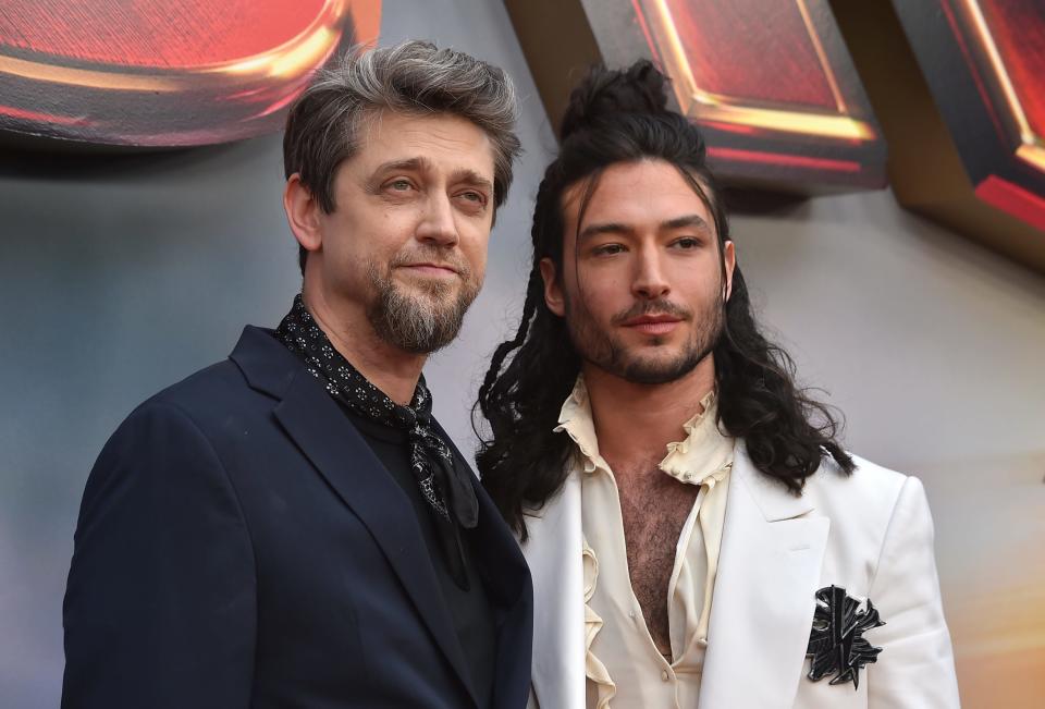 Ezra Miller referred to "The Flash" director Andy Muschietti as their "maestro" during the premiere.