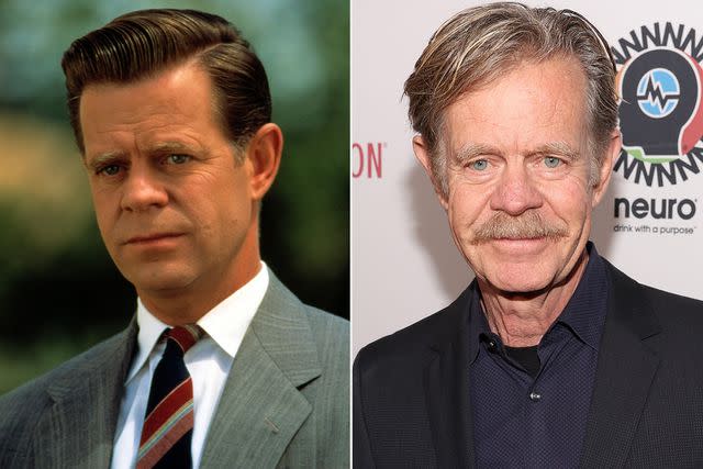 <p>Courtesy Everett Collection;Getty</p> William H. Macy in 'Pleasantville' and now