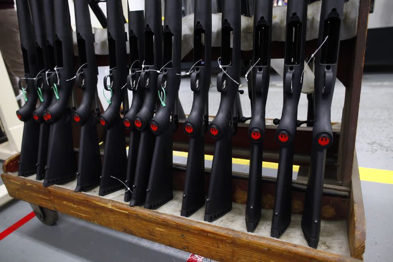 Rifles are seen at the Sturm, Ruger & Co., Inc. gun factory in Newport, New Hampshire