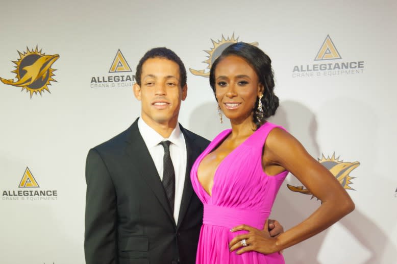 Miko Grimes (R) the wife of Tampa Bay cornerback Brent Grimes, made controversial statements during a Tuesday radio appearance. (Special to Yahoo)