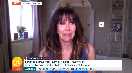 Linda Lusardi feared she would not recover as she battled coronavirus. (ITV)