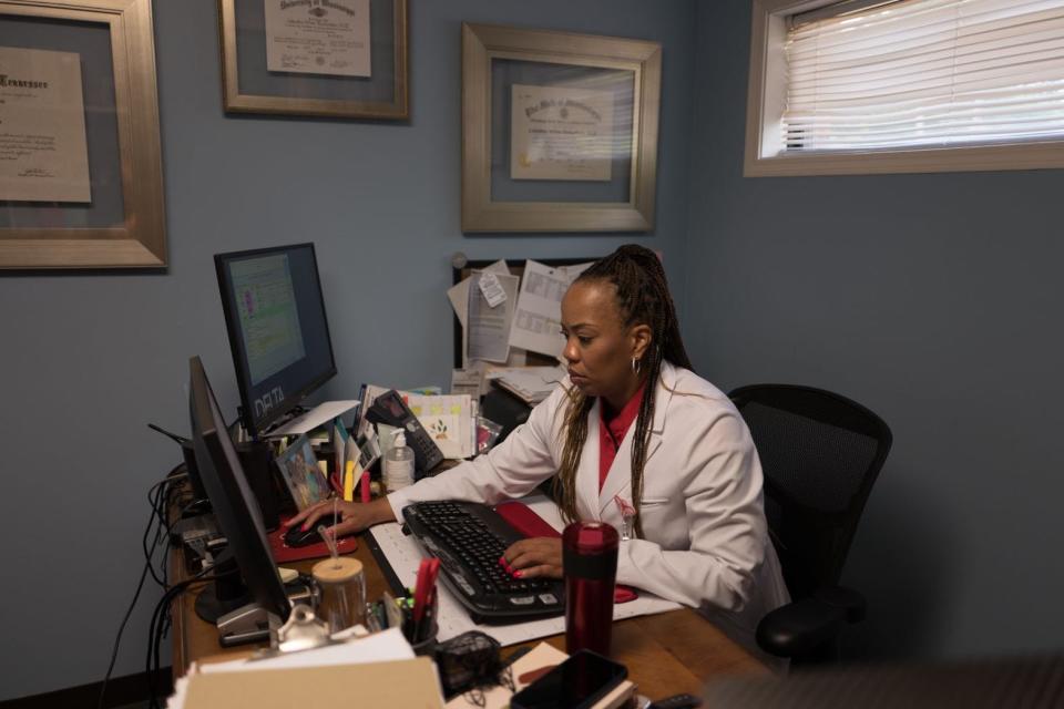 Dr. Lakeisha Richardson is one of two obstetricians in the Greenville, Miss., area. She isn't turning any pregnant patients away, she said.