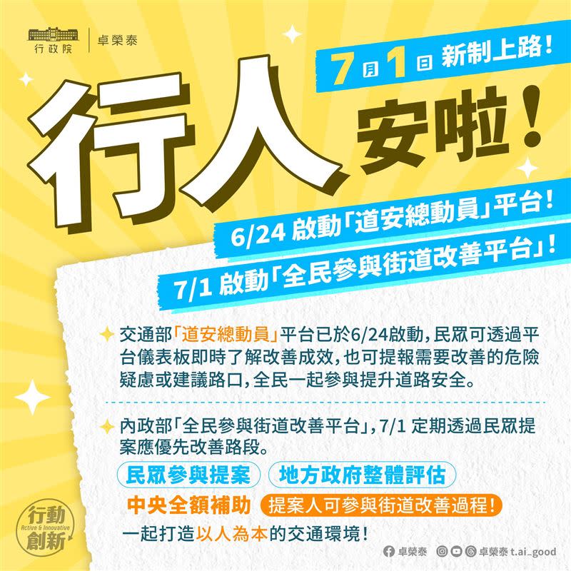 行政院長卓榮泰今（1）日在臉書po出７月新制圖卡讓民眾清楚了解。（圖／翻攝自卓榮泰臉書)