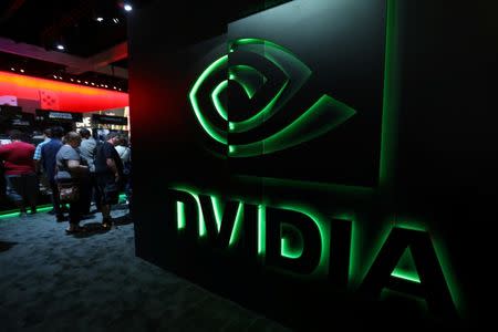 The nVIDIA booth is shown at the E3 2017 Electronic Entertainment Expo in Los Angeles, California, U.S. June 13, 2017. REUTERS/ Mike Blake