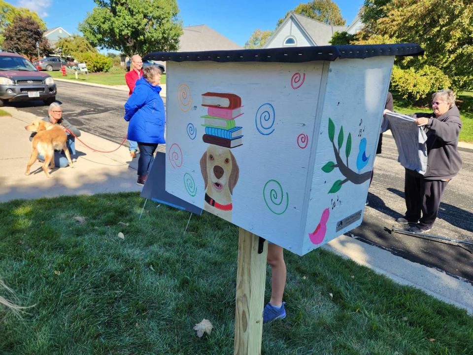 This Little Free Library is one of the two free libraries in Germantown that specialize in banned books and books on diversity. The two Little Free Libraries opened the first week in October.