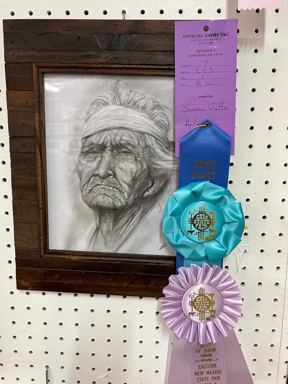 A drawing by Artesia High School swimmer Savana Watts won awards at the Eastern New Mexico State Fair in Roswell.