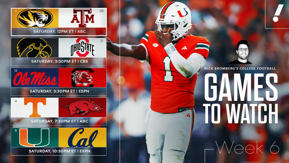 What to watch: Week 6 college football viewing guide