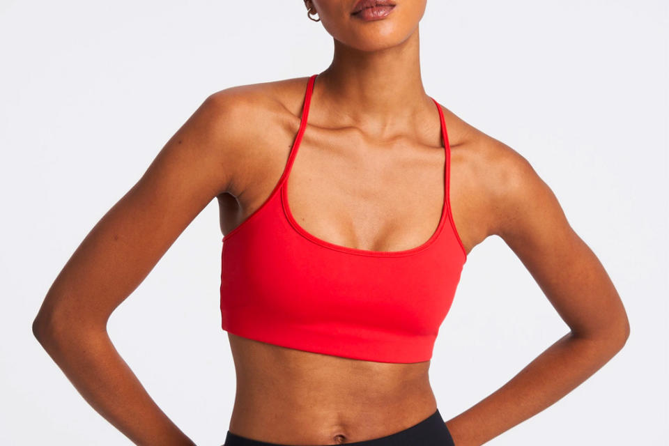 leggings, sports bra, red, all access