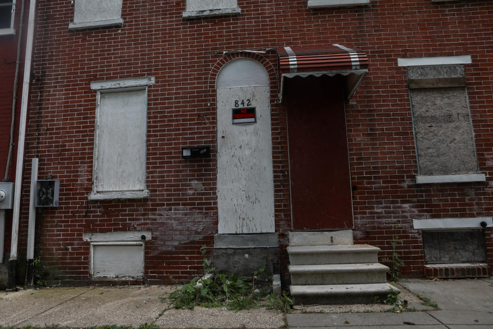 Rows of houses sit vacant on Bennett Street in Wilmington on Thursday, July 2, 2020.