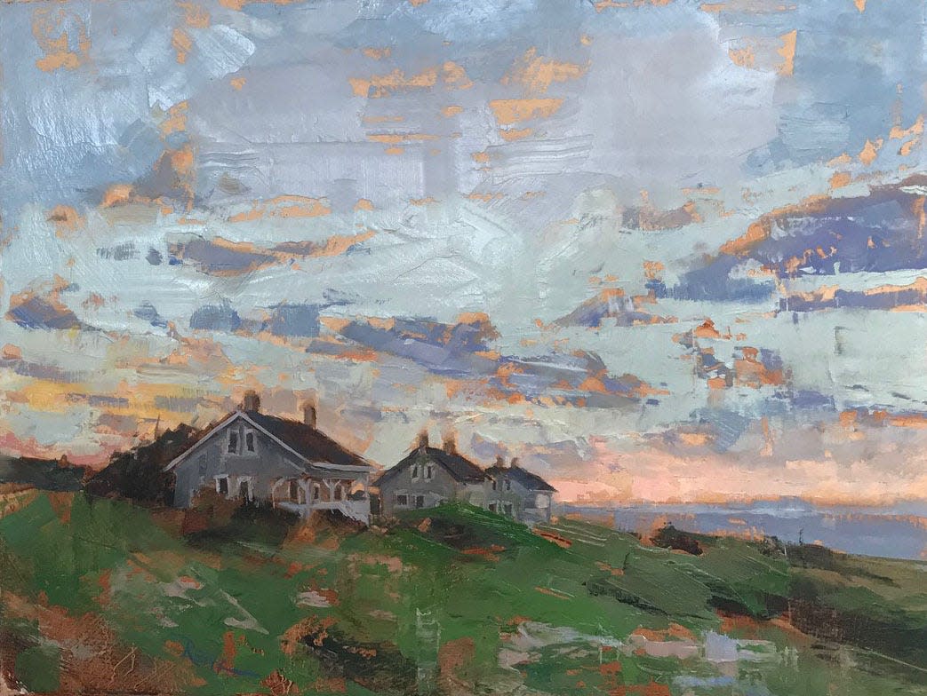 Southport artist Rena Powell's oil painting "Captain Charlie's," created earlier this year on Bald Head Island at the No Boundaries International Art residency.