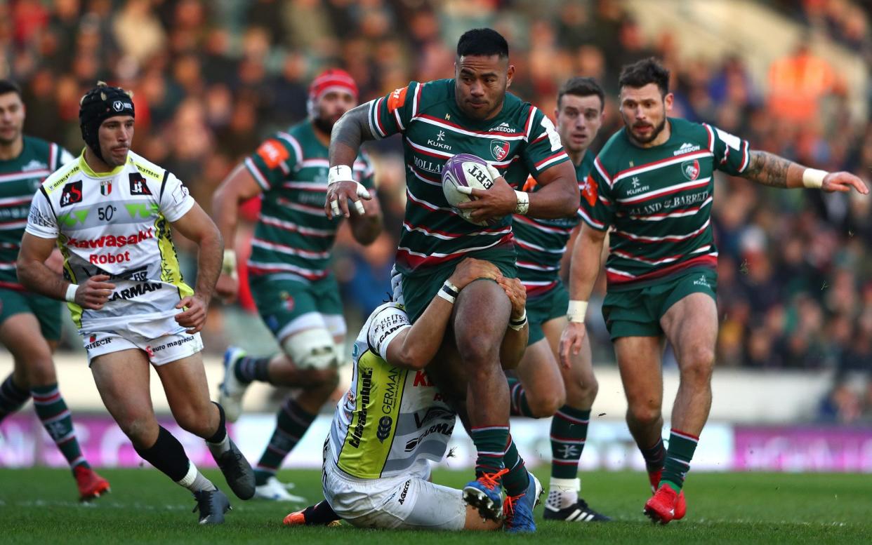 Manu Tuilagi breaks away for Leicester - GETTY IMAGES