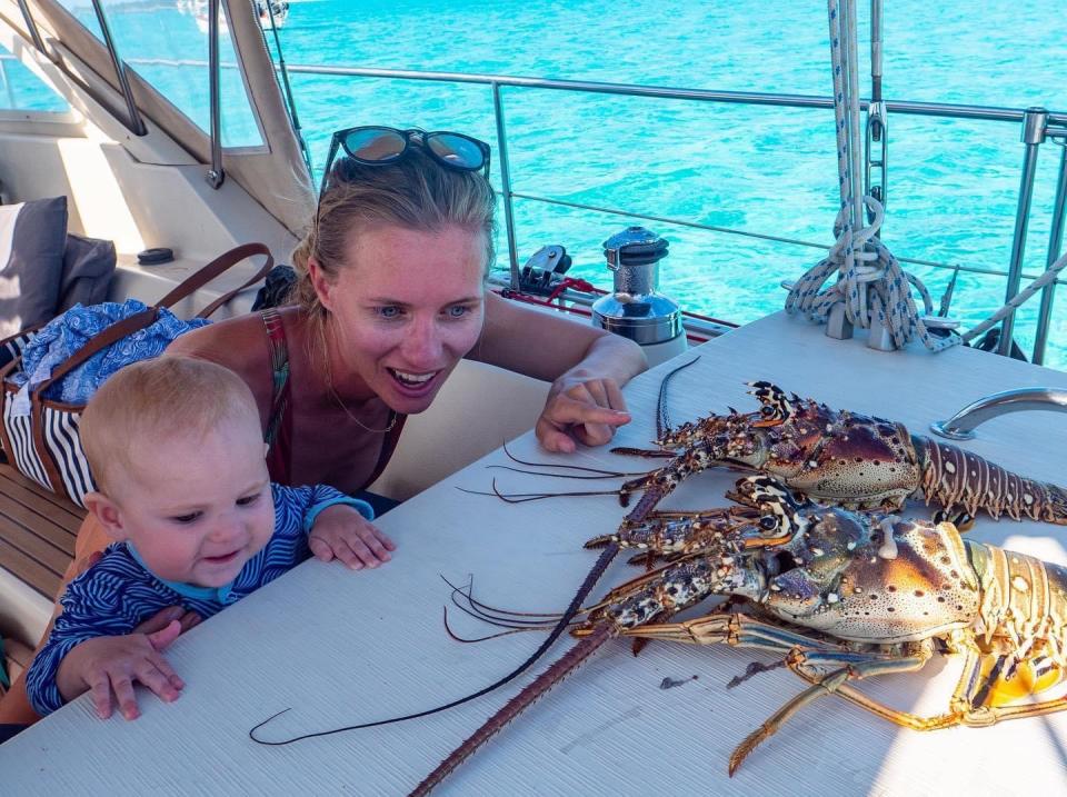 Karin and Sierra, meeting the locals. (Photo: Courtesy SV Delos)