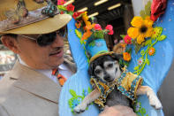 NEW YORK, NY - APRIL 24: Anthony Rubio and "Bandit" Rubio attend the 2011 Easter parade and Easter bonnet festival on the Streets of Manhattan on April 24, 2011 in New York City. (Photo by Jemal Countess/Getty Images)