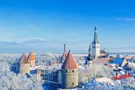<p>Taking the top spot is the medieval, vibrant city of Tallinn in Estonia. With 20.5 days of snow per month, the cultural centre is your best bet for a snowy getaway. Don't forget to soak up the snowboarding, skiing and ice skating once you get there. </p>