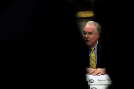 Secretary of Health and Human Services Tom Price attends a listening session on Healthcare reform at the White House in Washington, U.S., June 20, 2017. REUTERS/Carlos Barria