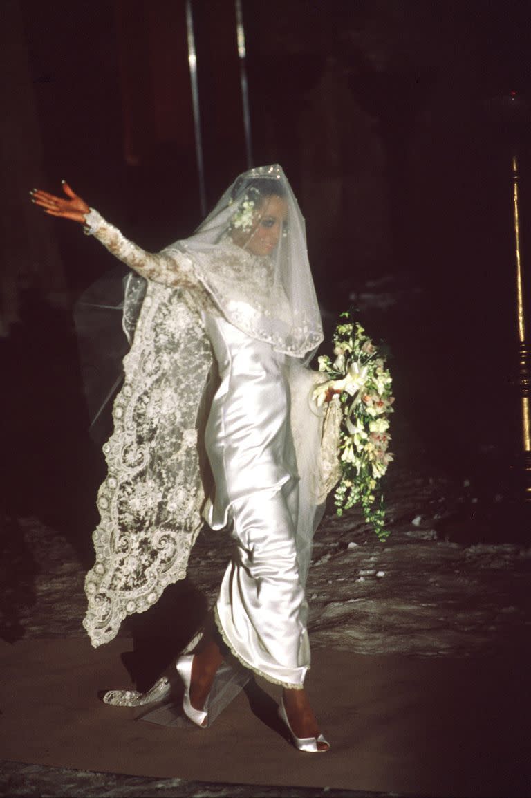 <p>Turn to the ultimate style icons of decades past, and what they wore down the aisle, for inspiration. Choose fashion's best bridal hits—like Diana Ross (pictured here), Marilyn Monroe, Audrey Hepburn, Bianca Jagger (pictured above), Elizabeth Taylor, Priscilla Presley, and more for ideas on styling your (present-day) vintage bridal look. </p><p>Whether you take notes from Ross' all-lace veil and midi length or choose a hat that nods to Jagger's iconic chapeau, tapping the fashion hits of decades past (especially those from the decade your gown is originally from) will give you ample inspiration to include vintage fashion in an equally iconic way.</p>