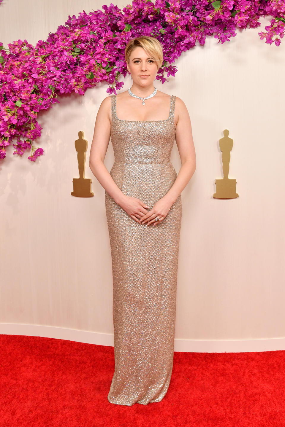 HOLLYWOOD, CALIFORNIA - MARCH 10: Greta Gerwig attends the 96th Annual Academy Awards on March 10, 2024 in Hollywood, California. (Photo by Sarah Morris/WireImage)