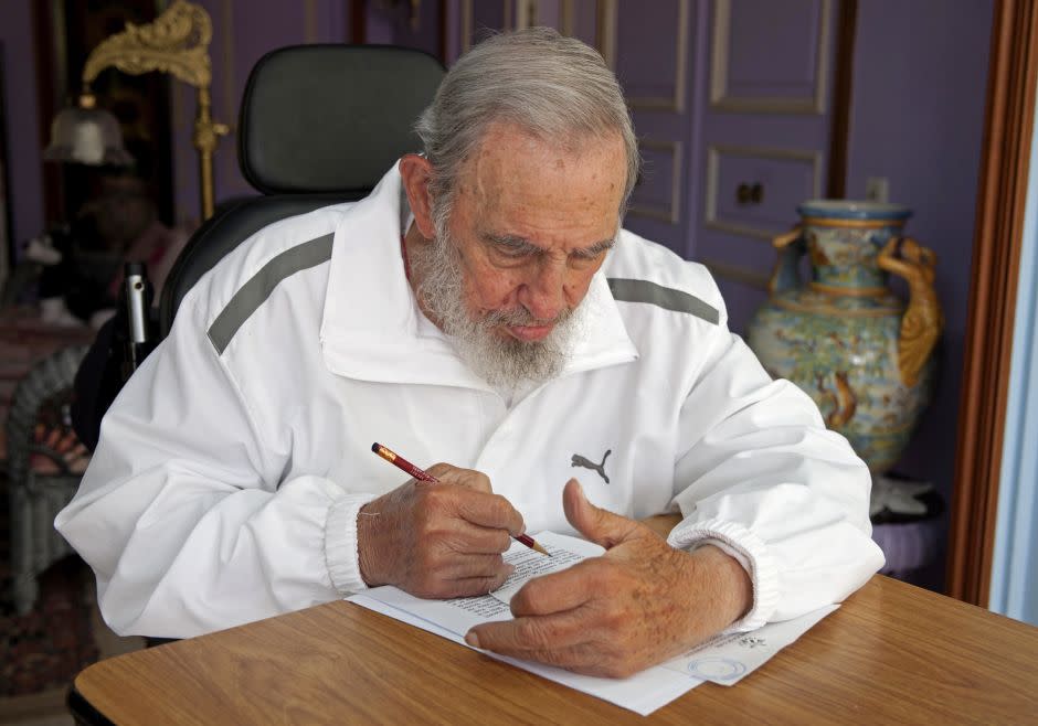 Castro prepares his vote for municipal elections at his house in Havana, Cuba, in April 2015. (AP Photo/Alex Castro)