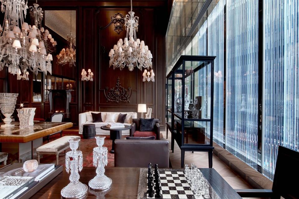 The Petit Salon inside the Baccarat Hotel New York