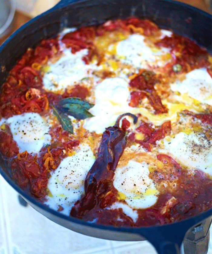 One-pan huevos rancheros